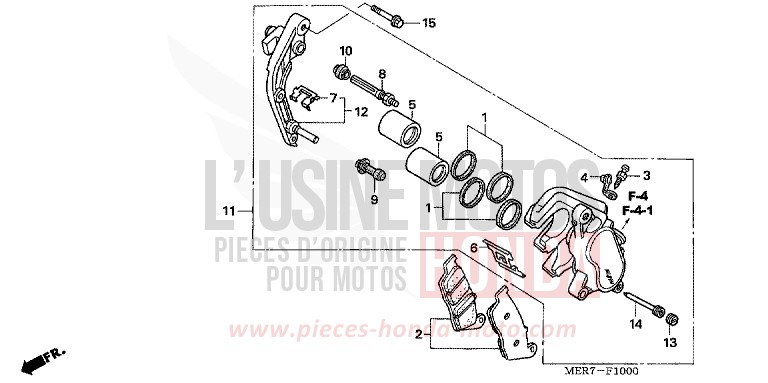 FRONT BRAKE CALIPER (L.) (CBF600S6,8/SA6/N6,8/NA6) for CBF600N ABS FORCE SILVER METALLIC (NH411D) from 2006